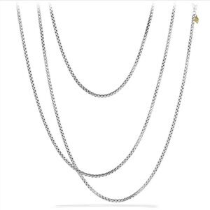 ✨David Yurman Small Box Chain Layering Necklace 72in with 14kt Accent✨
